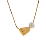 Paisley Pearl Pendant Necklace – Sleek & Modern Statement Jewelry | Huna Jewelry