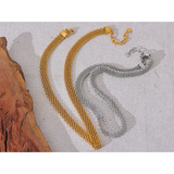 Marlowe Wide Collar Chain Necklace & Bracelet – Bold & Stylish Statement Jewelry | Huna Jewelry