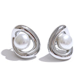 Phaedra Pearl Stud Earrings – Hypoallergenic, Modern & Classic | Huna Jewelry
