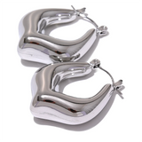 Gianna Chunky Hoop Earrings – Geometric Hollow Rust-Proof Design | Huna Jewelry