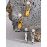 Morwenna Natural Pearl Earrings – Modern & Classic Hypoallergenic Jewelry | Huna Jewelry