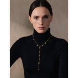Kaori Leaves Drop Y Necklace – Elegant & Minimalist Jewelry | Huna Jewelry