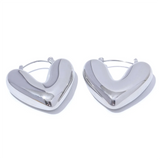 Jacqueline Heart Hoop Earrings – Rust Proof & Stylish Design | Huna Jewelry