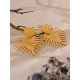 Miranda Leaf Drop Earrings – Unique Gold Statement Jewelry | Huna Jewelry