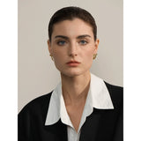 Madeline Pleated Bowknot Ribbon Stud Earrings – Elegant Feminine Detail | Huna Jewelry