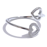 Adjustable Lucky Love Double Open Heart Ring – Timeless Elegance | Huna Jewelry