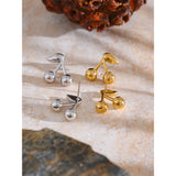 Wanda Cherry Stud Earrings – Cute & Water Resistant Everyday Jewelry | Huna Jewelry