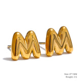Charlie A-Z Initial Stud Earrings – Minimalist & Tarnish-Resistant | Huna Jewelry