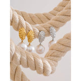 Mckenzie Pearl Drop Shell Earrings – Elegant & Chic Statement | Huna Jewelry