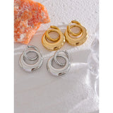 Double Hoop Dangling Earrings – Gold-Plated Statement Jewelry | Huna Jewelry