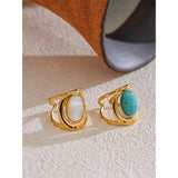 Leora Oval Natural Stone Ring – Classic & Timeless Jewelry | Huna Jewelry
