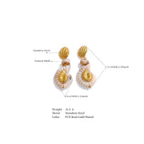 Madison Resin Shell Conch Drop Earrings – Coastal Charm with Modern Style | Huna Jewelry