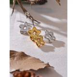 Petra Flower Star Stud Earrings – Minimalist & Waterproof Design | Huna Jewelry