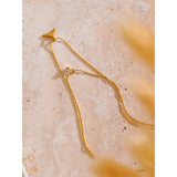 Oriana Fishtail Charm Double Layer Necklace – 18K Gold Jewelry | Huna Jewelry