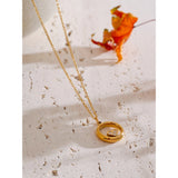 Brooke Round Pendant with Heart – Unique & Elegant Necklace  | Huna Jewelry