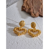 Ina Hollow Heart Drop Earrings – Vintage-Inspired Romantic Jewelry | Huna Jewelry
