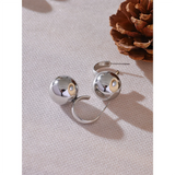 Kelanni Round Ball Earrings – Sleek Huggie, Water Resistant & Trendy | Huna Jewelry