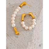 Tala Pearl Hoop Earrings – Timeless & Elegant Jewelry for Women | Huna Jewelry