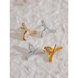 Luna Water Drop Stud Earrings – Shiny Cubic Zirconia & Elegant Style | Huna Jewelry