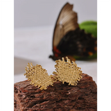 Kristen Square Stud Earrings – Textured & Water Resistant Design | Huna Jewelry