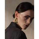 Jayla Rectangle Drop Earrings – Textured & Tarnish Resistant Style | Huna Jewelry