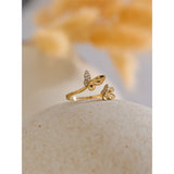 Ella Butterfly Cuff Ring – Delicate Adjustable Statement Jewelry | Huna Jewelry