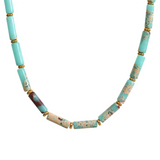 Sophia Tube Beads Necklace – Natural Stone Clavicle Jewelry Gift | Huna Jewelry