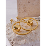 Eleanora Pendulum Drop Earrings – Stylish Stainless Steel Design | Huna Jewelry