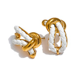 Jodie Knot Stud Earrings – Water Resistant & Stylish Jewelry | Huna Jewelry