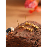 Olanda Drop Earrings – Rectangular Cubic Zirconia, Waterproof & Elegant | Huna Jewelry
