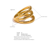 Kenza Layered Wide Ring – Simple & Stylish Gold Statement | Huna Jewelry