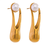Morwenna Natural Pearl Earrings – Modern & Classic Hypoallergenic Jewelry | Huna Jewelry
