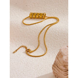 Yvaine Swirl Tube Pendant Necklace – 18K Gold, Water Resistant | Huna Jewelry