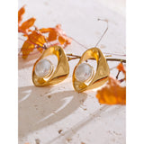 Ronda Pearl Stud Earrings – Elegant & Chic Classic Jewelry for Women | Huna Jewelry