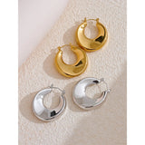 Ayessa Hoop Earrings – Round, Minimalist & Water Resistant Chic Style | Huna Jewelry