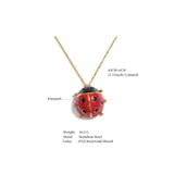 Layla Red Ladybug Pendant Necklace – Cute & Waterproof Jewelry | Huna Jewelry