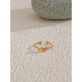 Adjustable Gold Ring with Stones – Versatile Elegance | Huna Jewelry