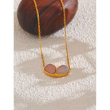 Lois Pink Natural Stone Heart Pendant Necklace – Elegant & Unique | Huna Jewelry