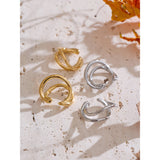 Alana Twisted Cuff Earrings – Minimalist, Non-Piercing & Water-Resistant | Huna Jewelry