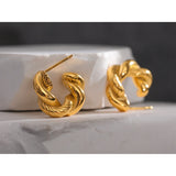 Imogene Twisted Hoop Earrings – Bold Rust-Proof Statement Jewelry | Huna Jewelry