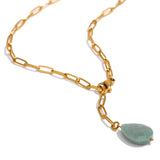 Nilda Natural Stone Pendant Necklace – Adjustable Link Chain | Huna Jewelry