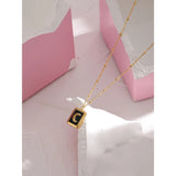 Skylar Moon Pendant Necklace – Waterproof Rectangle Charm Jewelry | Huna Jewelry