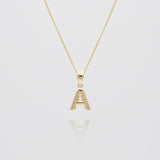 Mini Bubble Initial Necklace – 18K Gold-Plated Personalized Charm | Huna Jewelry