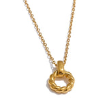 Sophia Hollow Circle Pendant – Minimalist Collar Necklace for Women | Huna Jewelry