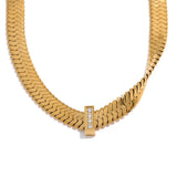 Stevie Snake Chain Necklace – Sleek & Sparkling Jewelry | Huna Jewelry