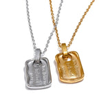 Storm Rectangle Pendant Necklace – Engraved Meaningful Jewelry | Huna Jewelry