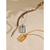 Storm Rectangle Pendant Necklace – Engraved Meaningful Jewelry | Huna Jewelry