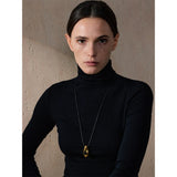 Suki Long Leather Necklace – Water Drop Pendant Statement Jewelry | Huna Jewelry