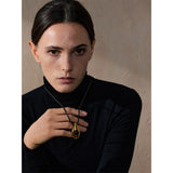 Suki Long Leather Necklace – Water Drop Pendant Statement Jewelry | Huna Jewelry