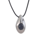 Suki Long Leather Necklace – Water Drop Pendant Statement Jewelry | Huna Jewelry